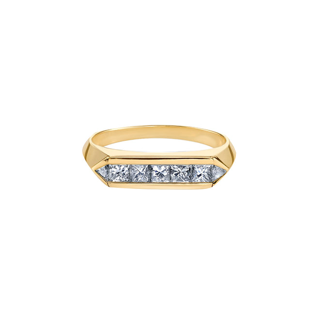 Trillion and Princess Cut Chevron Diamond Ring