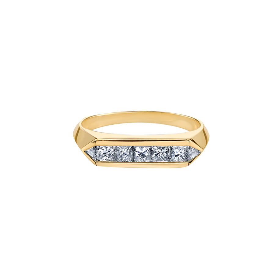 Trillion and Princess Cut Chevron Diamond Ring