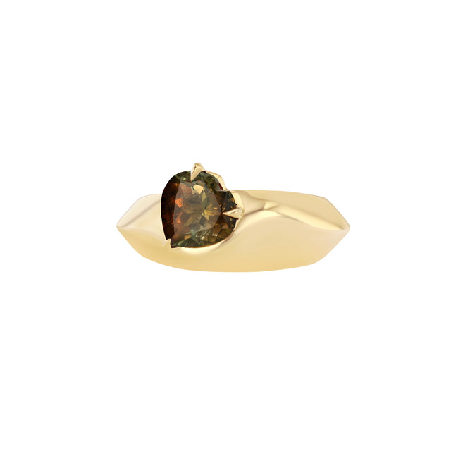 Tourmaline Heart Liquid Gold Ring