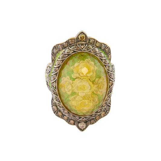 Reversed Carved Citrine Floral Bouquet Ring - Main Img