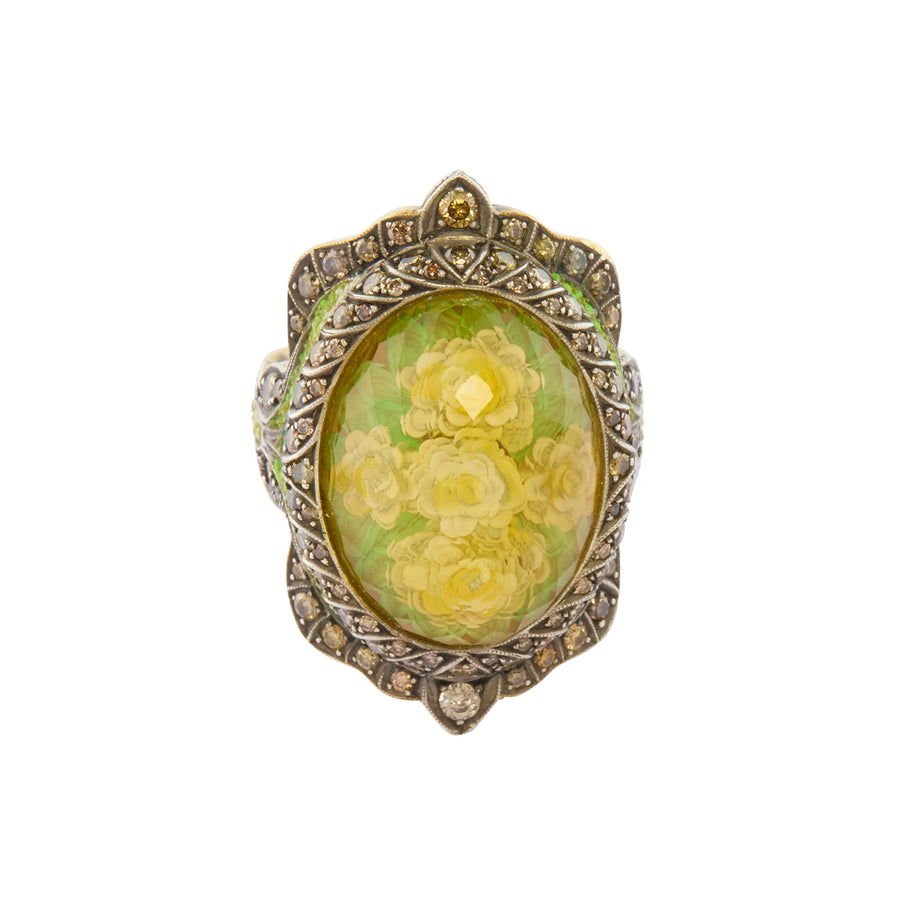 Sevan Bıçakçı Reversed Carved Citrine Floral Bouquet Ring - Rings - Broken English Jewelry