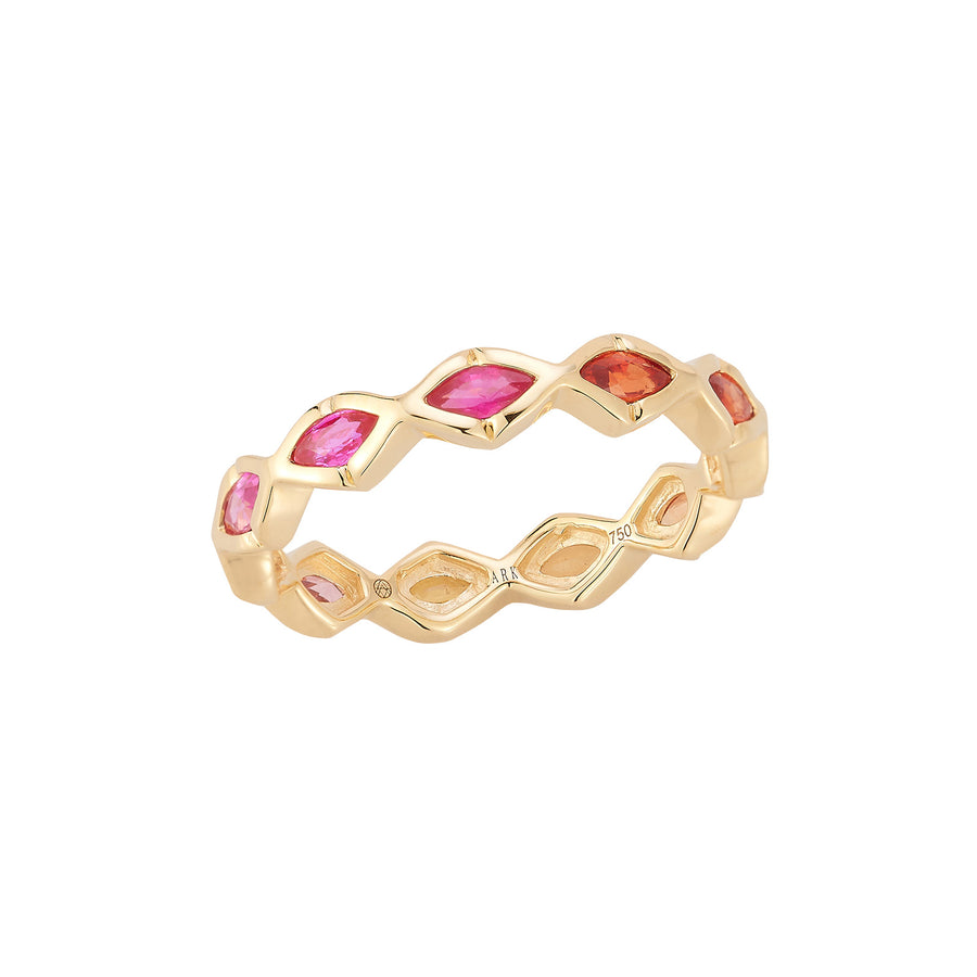 Ark Sunrise Dreamscapes Stacking Ring - Multicolor Sapphire - Rings - Broken English Jewelry, front angled view