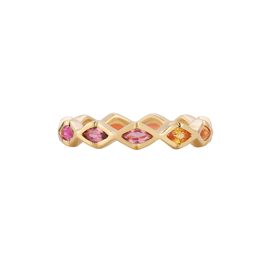 Ark Sunrise Dreamscapes Stacking Ring - Multicolor Sapphire - Rings - Broken English Jewelry, front view