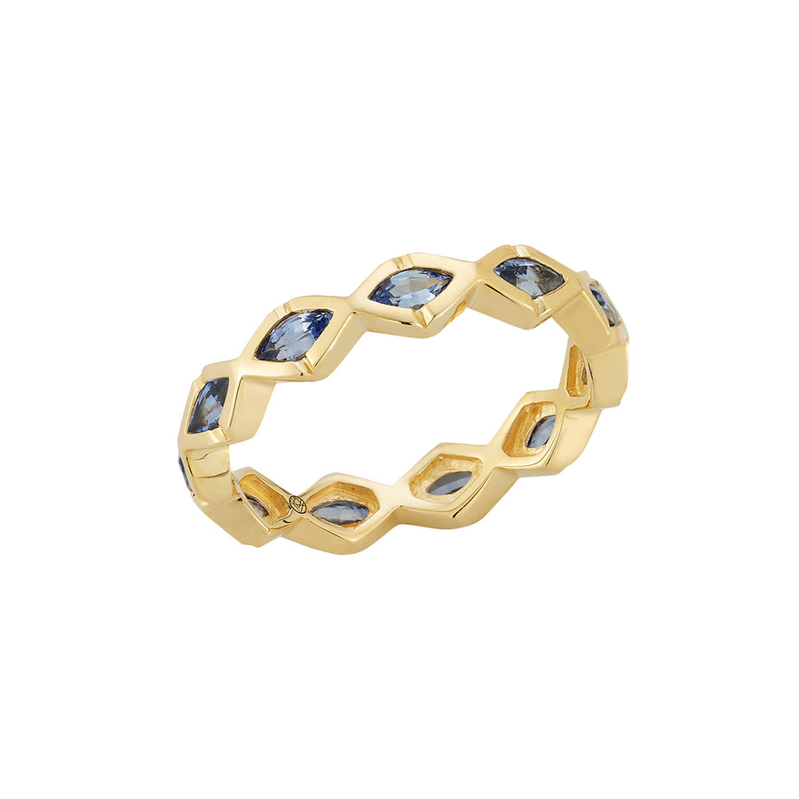 Ark Water Dreamscapes Stacking Ring - Blue Sapphire - Rings - Broken English Jewelry, front angled view