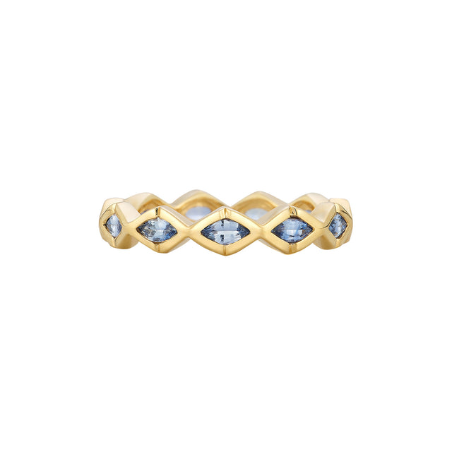 Ark Water Dreamscapes Stacking Ring - Blue Sapphire - Rings - Broken English Jewelry, front view