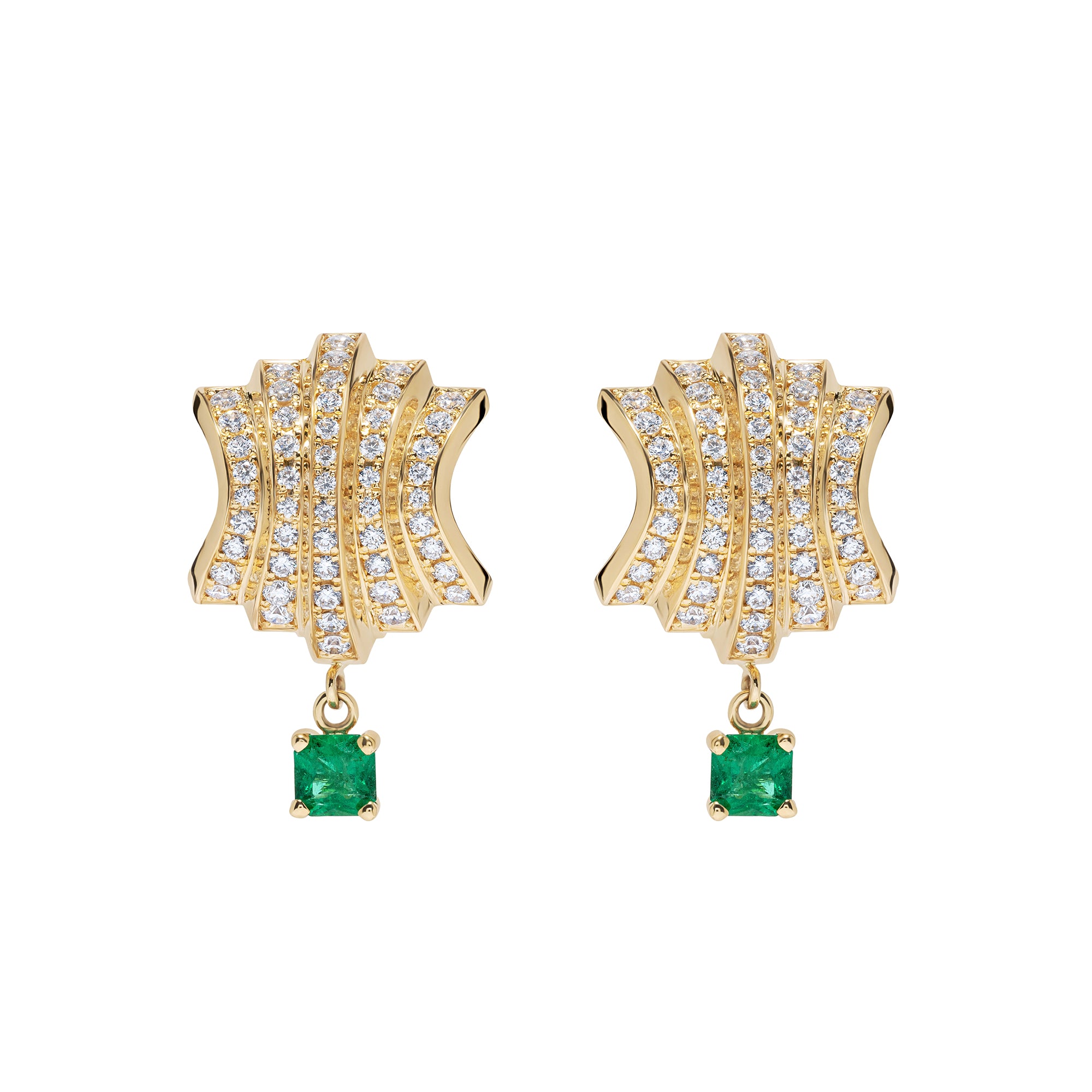 Fluid Staircase Drop Earrings in 18K Yellow Gold