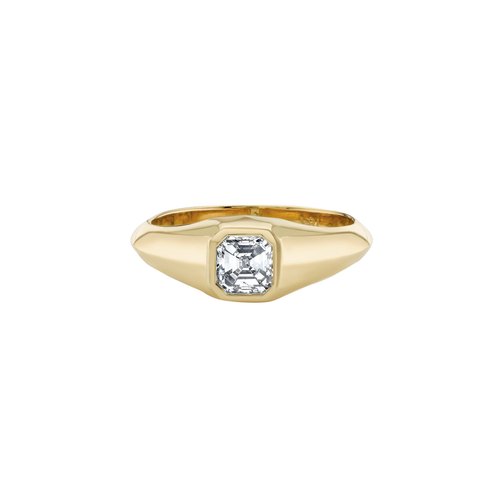 Diamond Asscher Pinky Ring