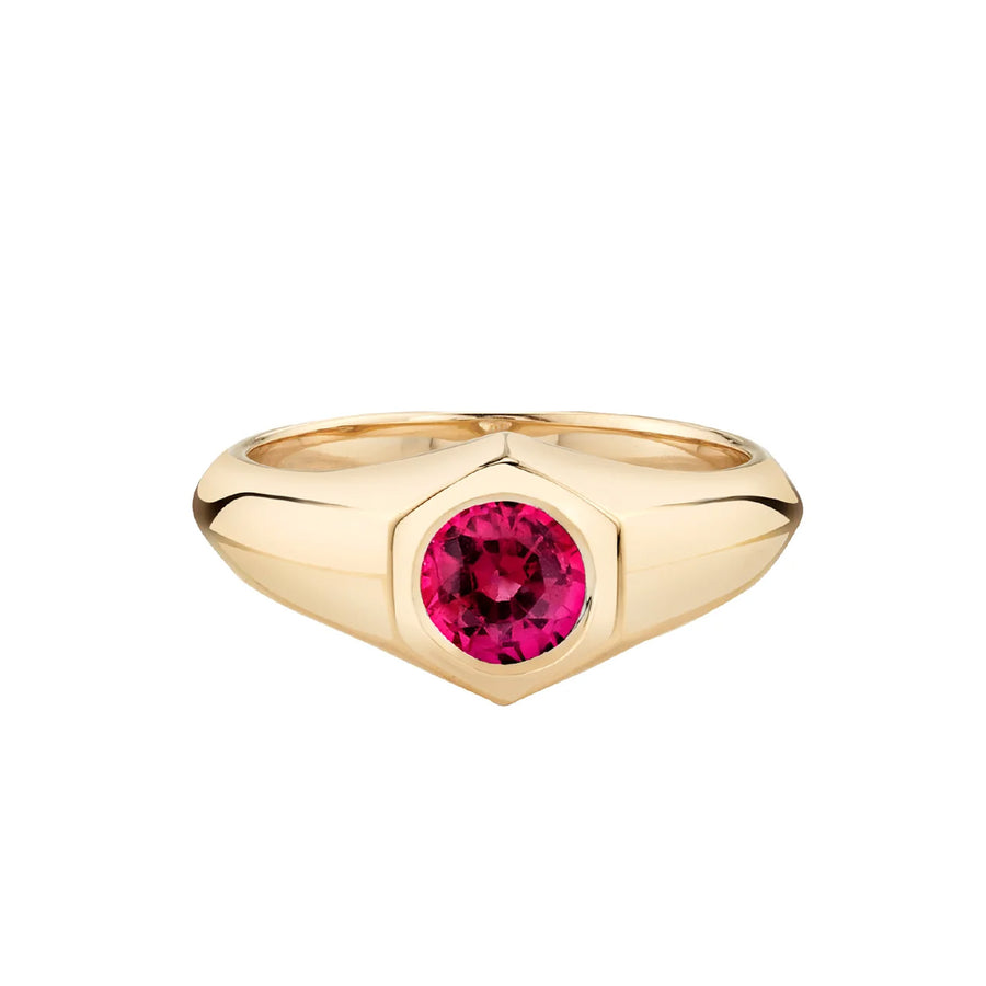 Lizzie Mandler Birthstone Signet Ring - July Ruby - Rings - Broken English Jewelry front view