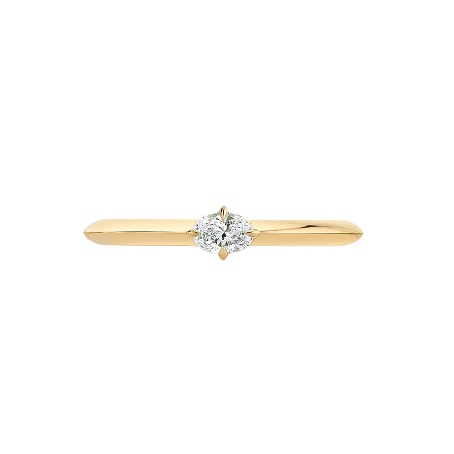 Lizzie Mandler Oval Diamond Petite Knife Edge Ring - Rings - Broken English Jewelry