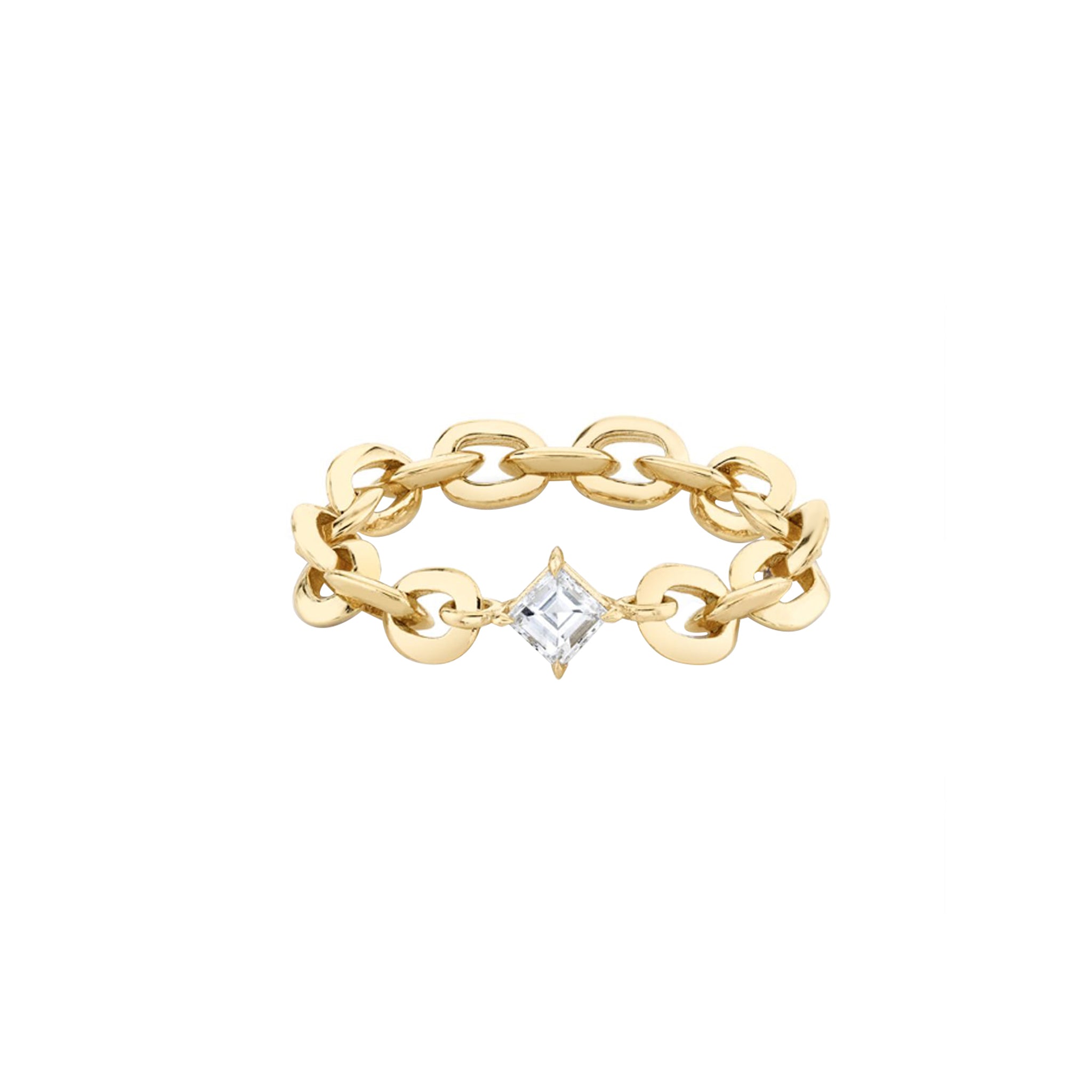 Diamond Oval Link Ring