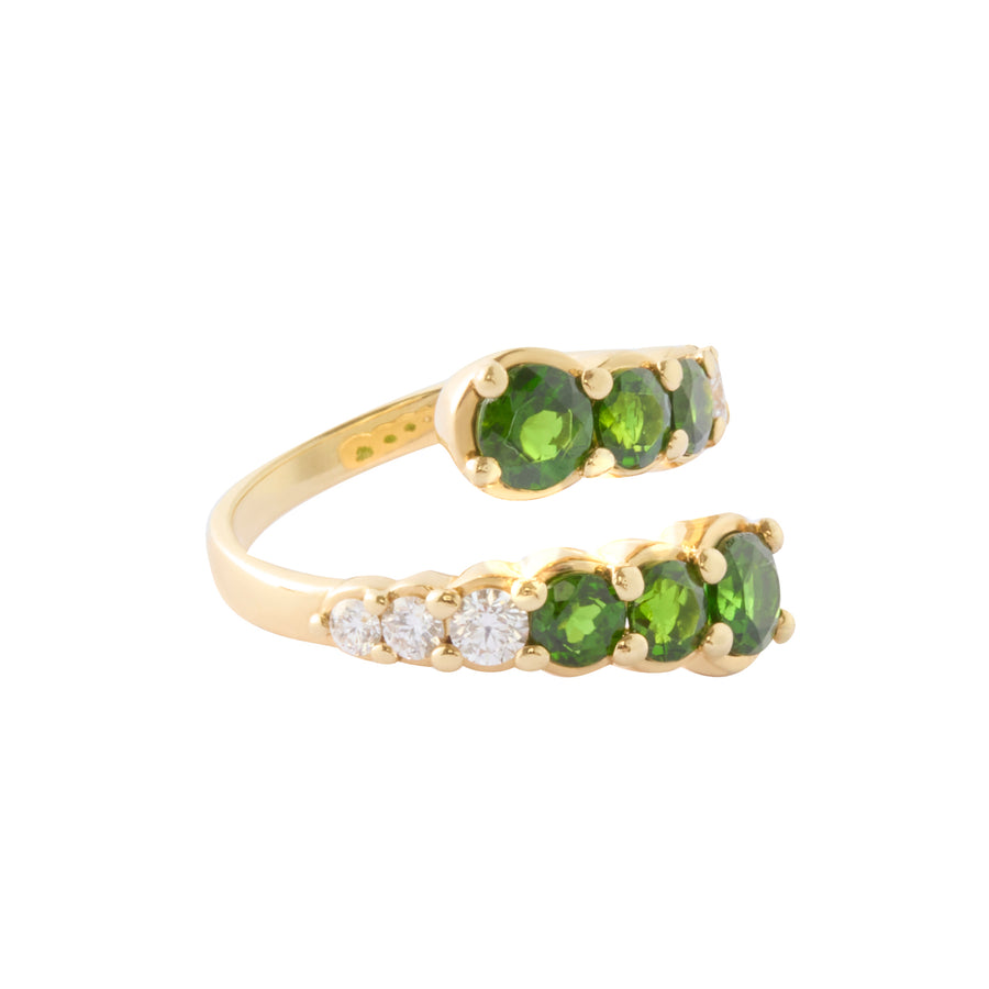 Diopside and Diamond Ring