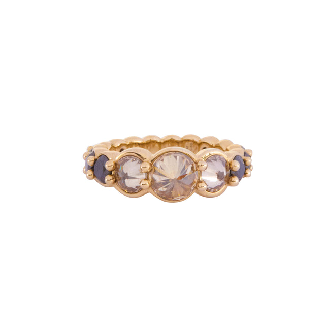 Black and Brown Diamond Spiked Ring