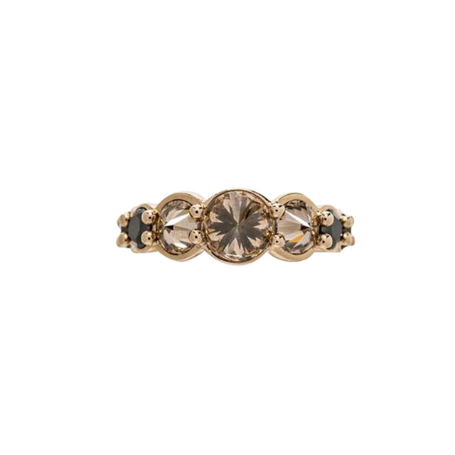 Black and Brown Diamond Spiked Ring