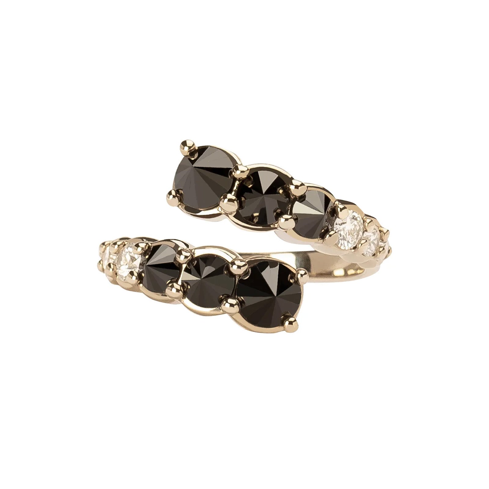 Ara Vartanian Double Spiral Diamond Ring - Rings - Broken English Jewelry front view