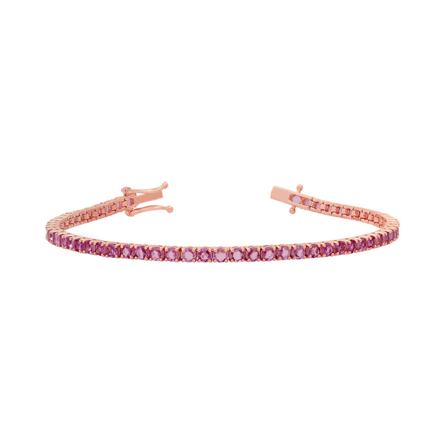 Graziela Pink Sapphire Tennis Bracelet  - Bracelets - Broken English Jewelry