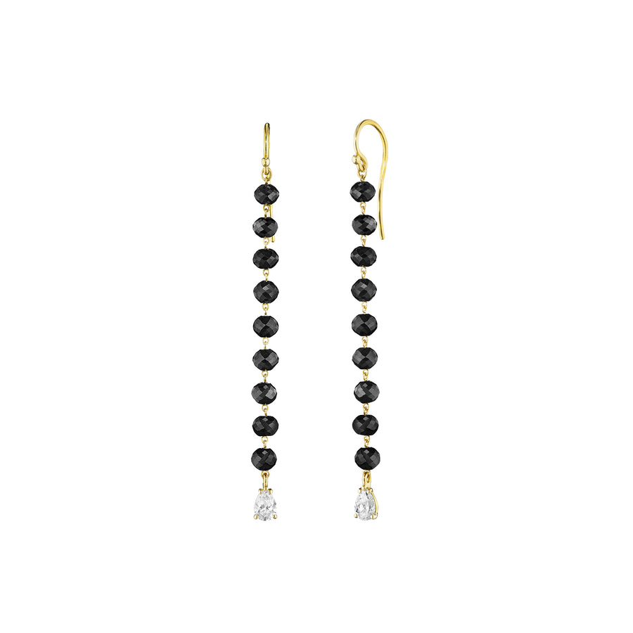 Reflections Single Drop Earrings - White Diamond and Black Diamond