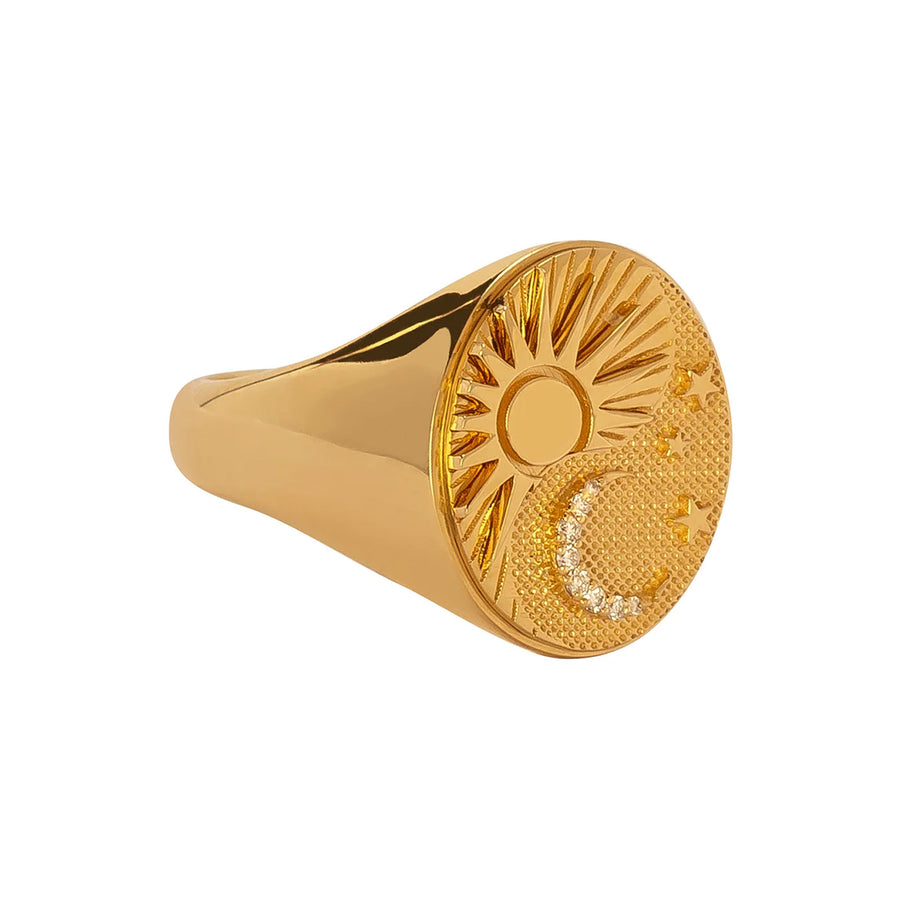 Foundrae Classic Signet Ring - Balance - Rings - Broken English Jewelry side view