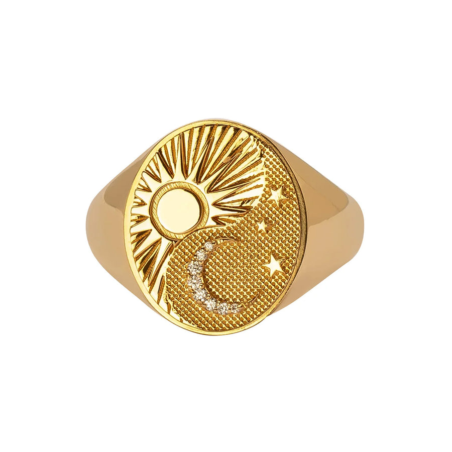 Foundrae Classic Signet Ring - Balance - Rings - Broken English Jewelry front view