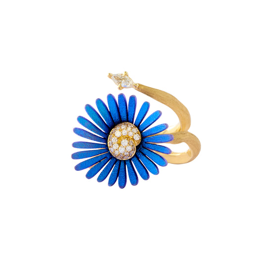 Indigo Flower Ring - Main Img