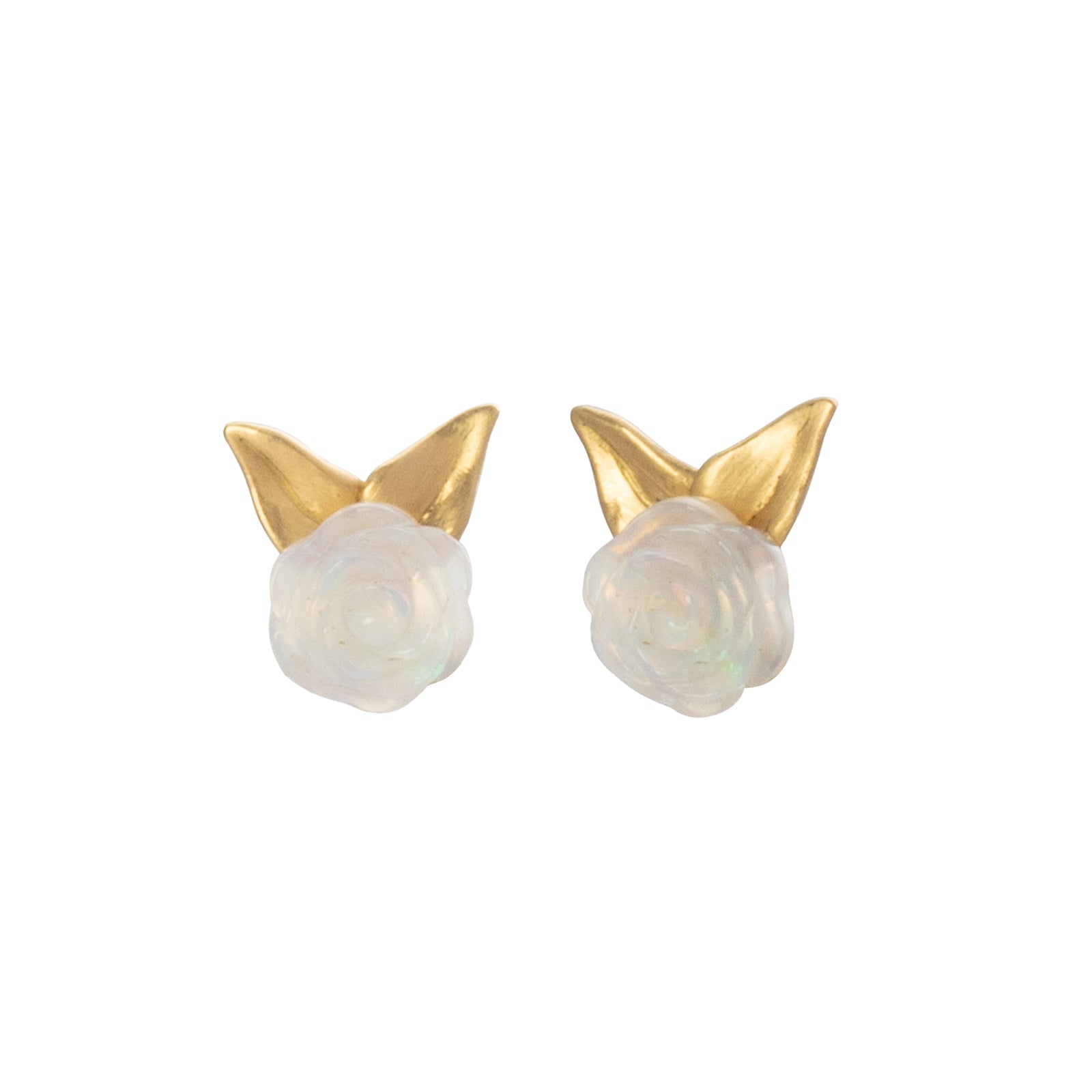 Annette Ferdinandsen Opal Rose Garden Stud Earrings front and side view
