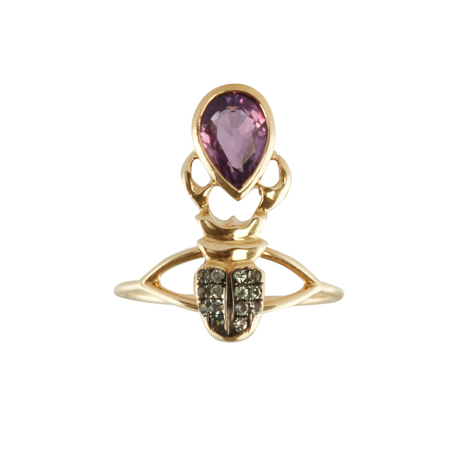 Daniela Villegas Pink Sapphire and Rhodolite Khepri Ring - Rings - Broken English Jewelry front view