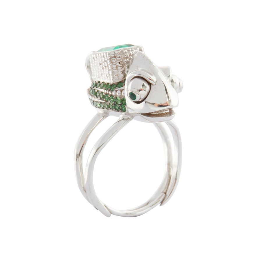 Daniela Villegas Emerald Baby Chameleon Ring - Rings - Broken English Jewelry side view