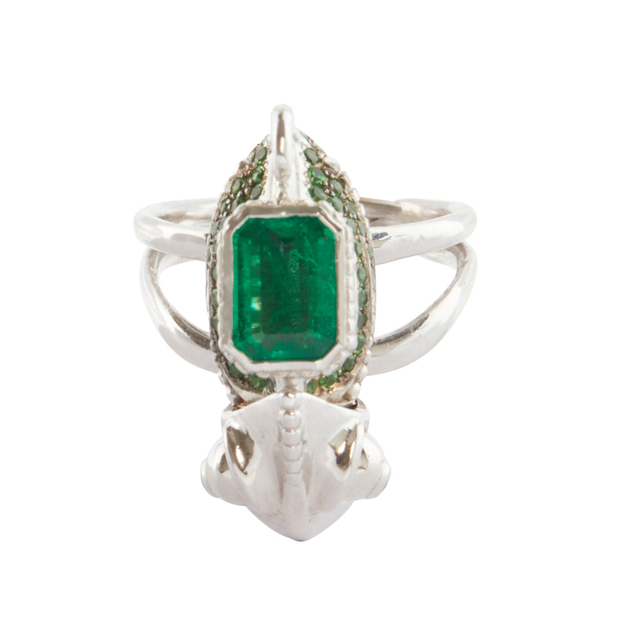Daniela Villegas Emerald Baby Chameleon Ring - Rings - Broken English Jewelry top view