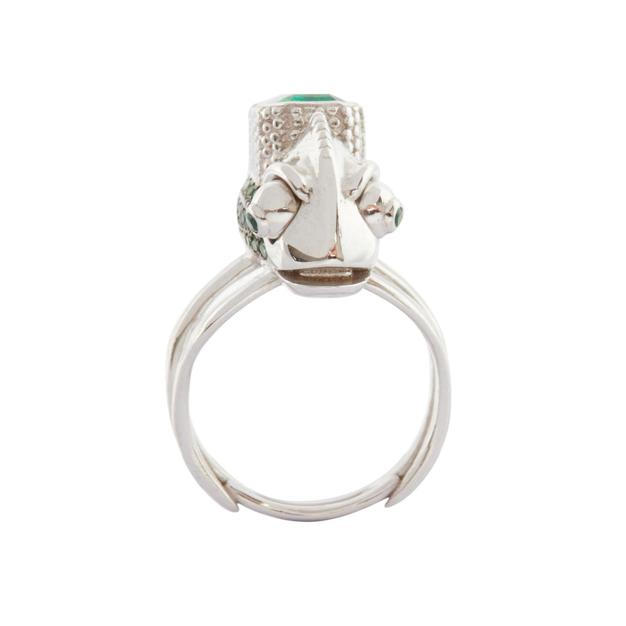 Daniela Villegas Emerald Baby Chameleon Ring - Rings - Broken English Jewelry front view