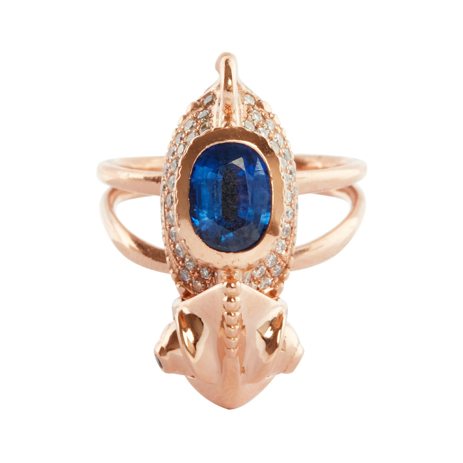 Daniela Villegas Blue Sapphire Baby Chameleon Ring - Rings - Broken English Jewelry top view