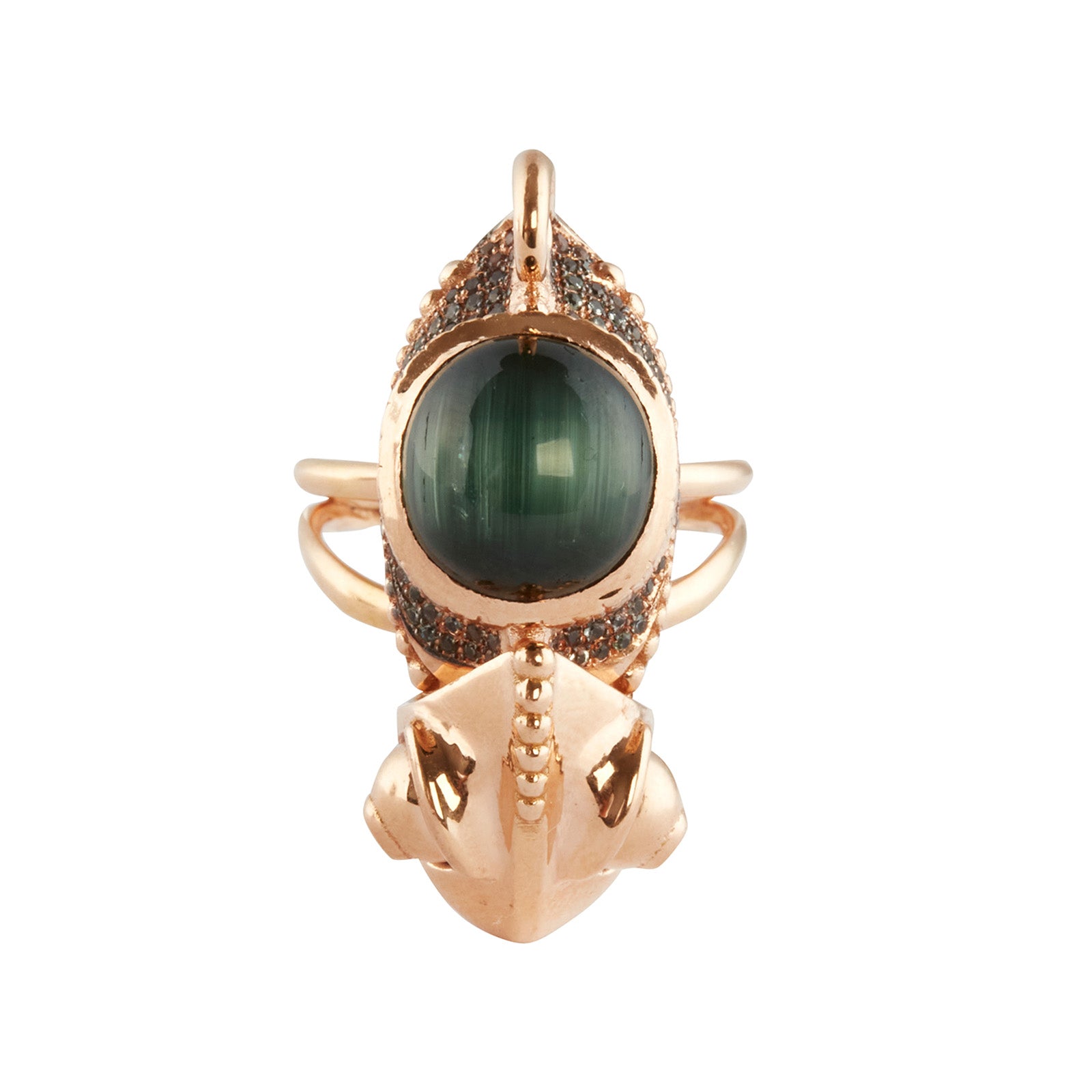 Daniela Villegas Isaac Newton Tourmaline and Sapphire Ring - Rings - Broken English Jewelry, top view