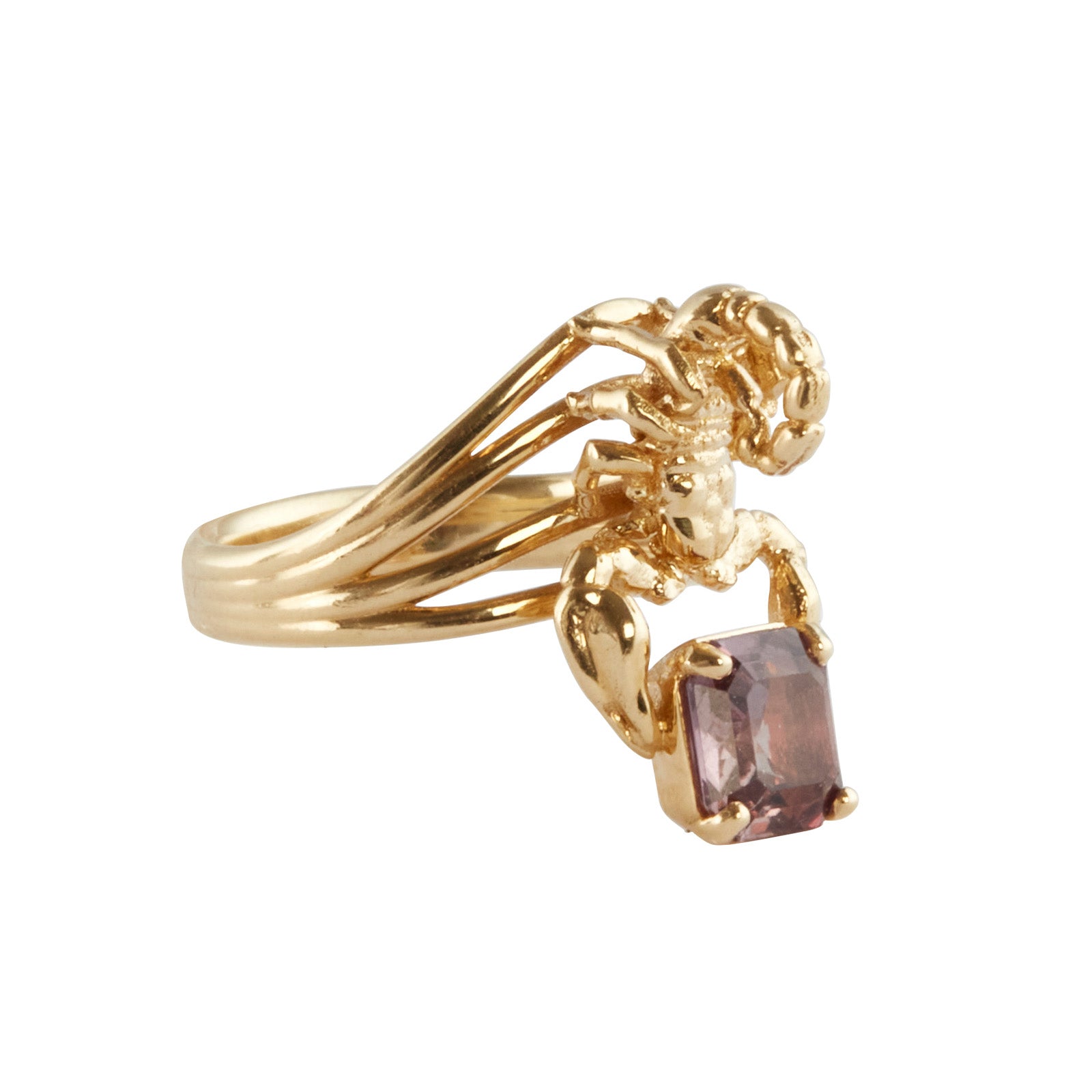 Daniela Villegas Pink Sapphire Scorpion Ring - Rings - Broken English Jewelry, front angled view