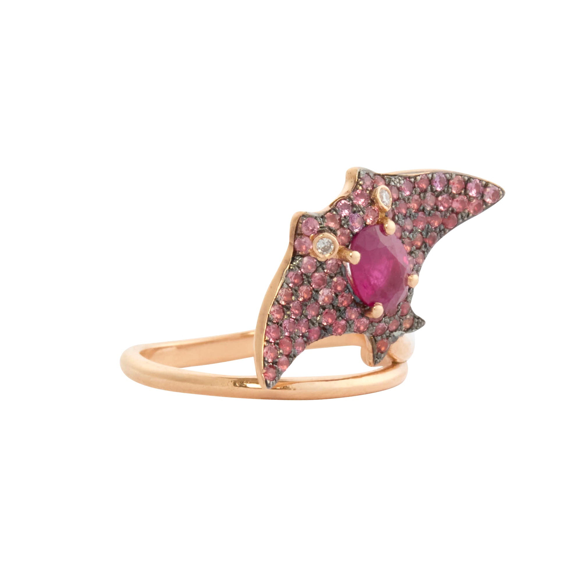 Daniela Villegas - Raspberry Sapphire, Ruby and Diamond Baby Manta Ray Ring