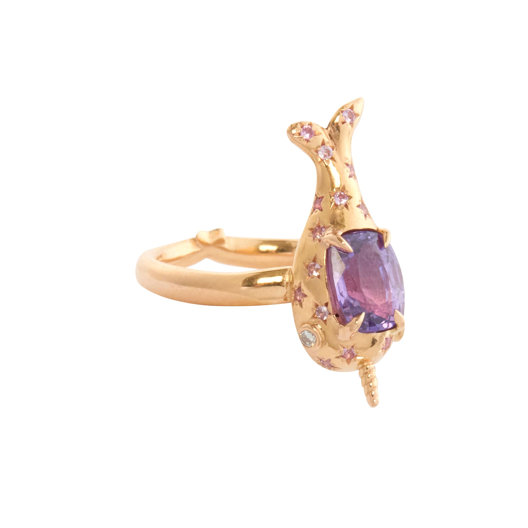 Daniela Villegas - Burgundy Sapphire and Purple Sapphire Preemie Narwhal Ring