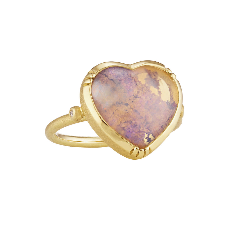 Brooke Gregson Pipe Opal Heart Ring - Rings - Broken English Jewelry side angled view