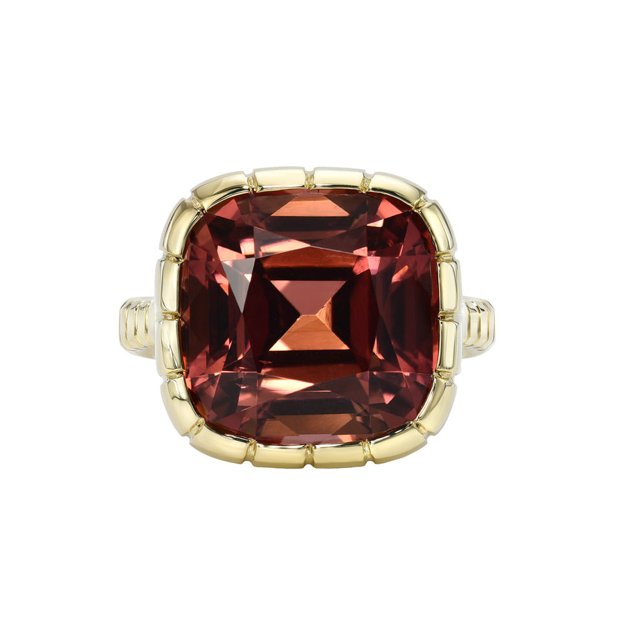 Retrouvai One-Of-A-Kind Red Tourmaline Heirloom Ring - Rings - Broken English Jewelry front view