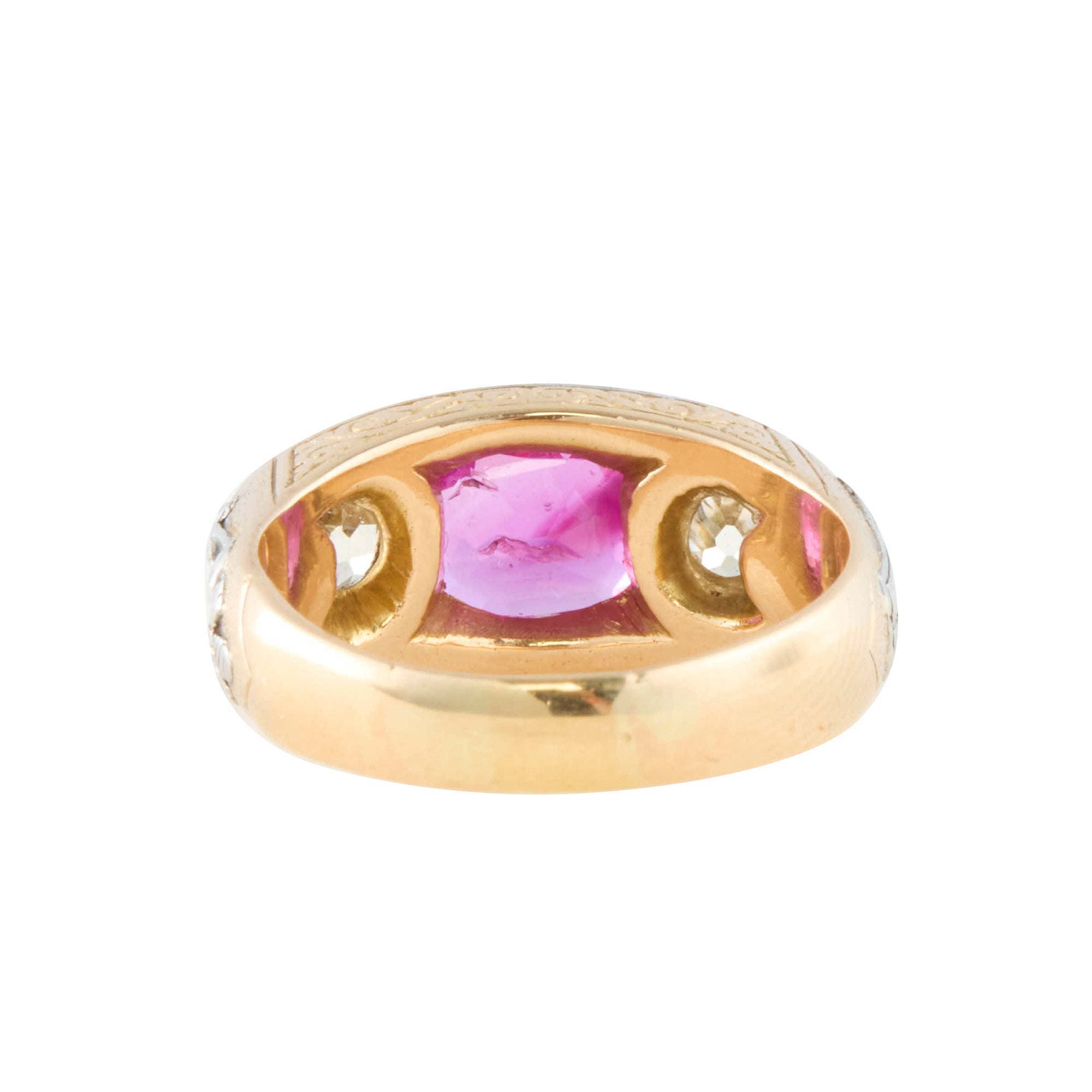 Diamond and Ruby Signet Ring