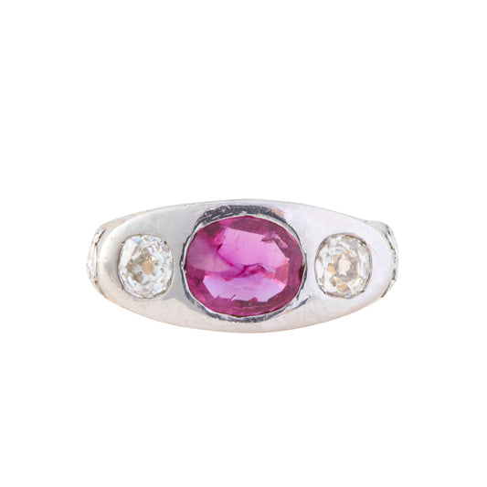 Diamond and Ruby Signet Ring - Main Img