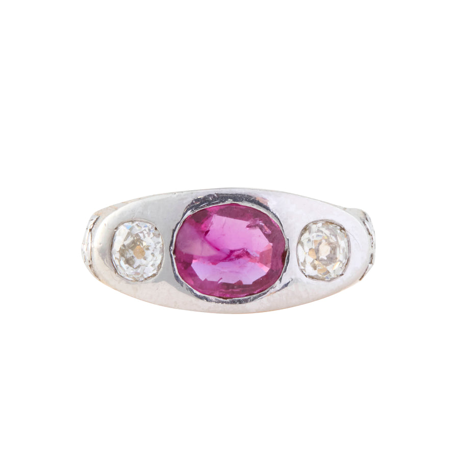 Diamond and Ruby Signet Ring