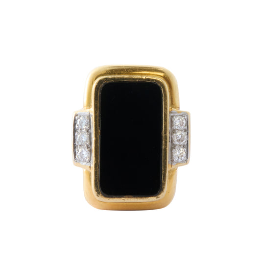 Spritzer Fuhrmann Ring - Onyx and Diamond - Main Img