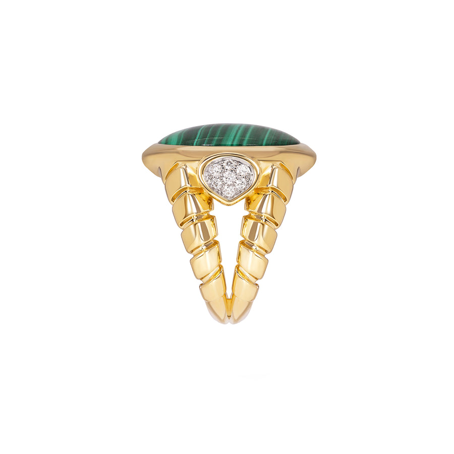 Marina B Malachite & Pave Diamond Soleil Ring  - Rings - Broken English Jewelry