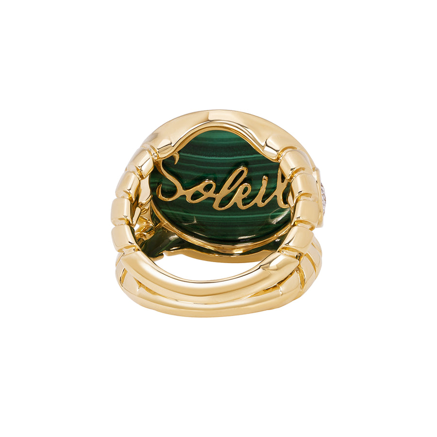 Marina B Malachite & Pave Diamond Soleil Ring  - Rings - Broken English Jewelry