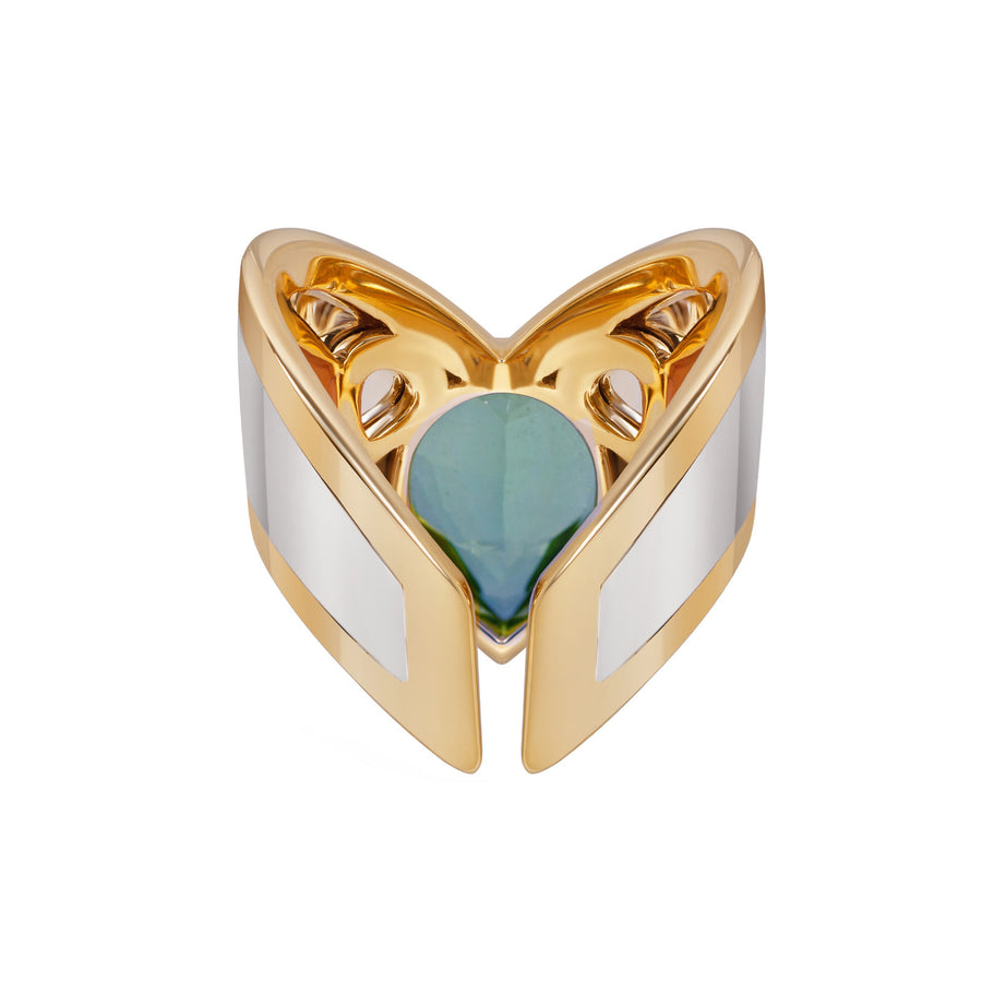Marina B Far Fer Lance Ring - Pharaon Pear Topaz - Rings - Broken English Jewelry back view