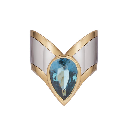 Far Fer Lance Ring - Pharaon Pear Topaz - Main Img