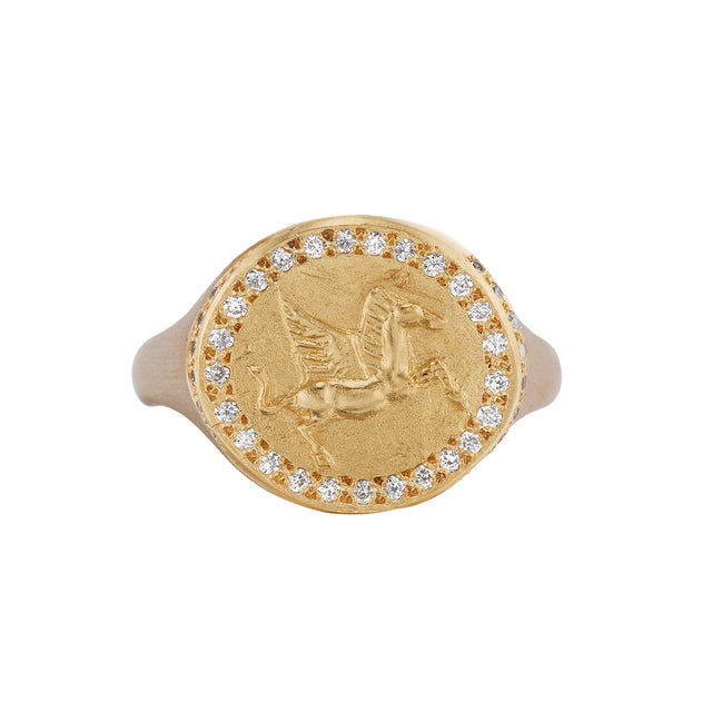Christina Alexiou Pegasus Ring - Rings - Broken English Jewelry front view