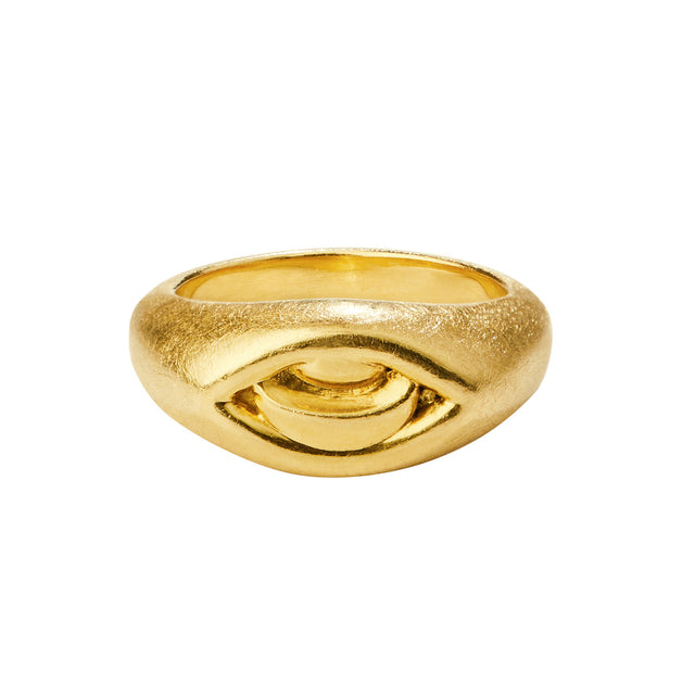 Christina Alexiou Small Evil Eye Ring - Rings - Broken English Jewelry front view