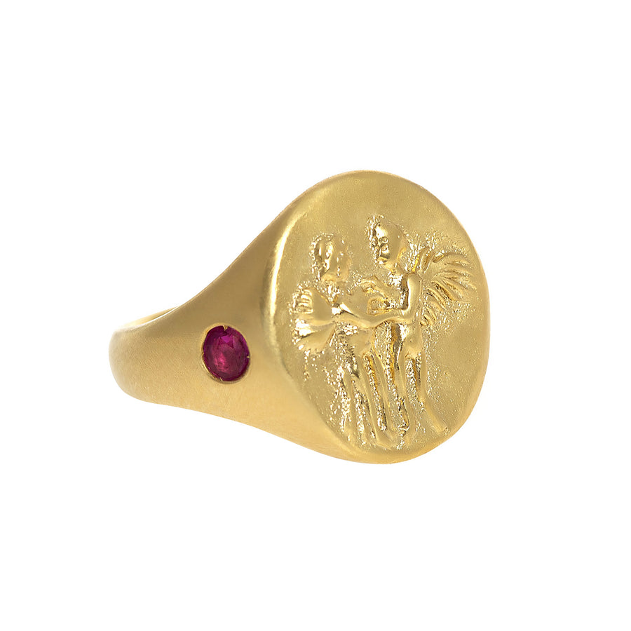 Christina Alexiou Ero and Psyche Signet Ring - Rings - Broken English Jewelry side view