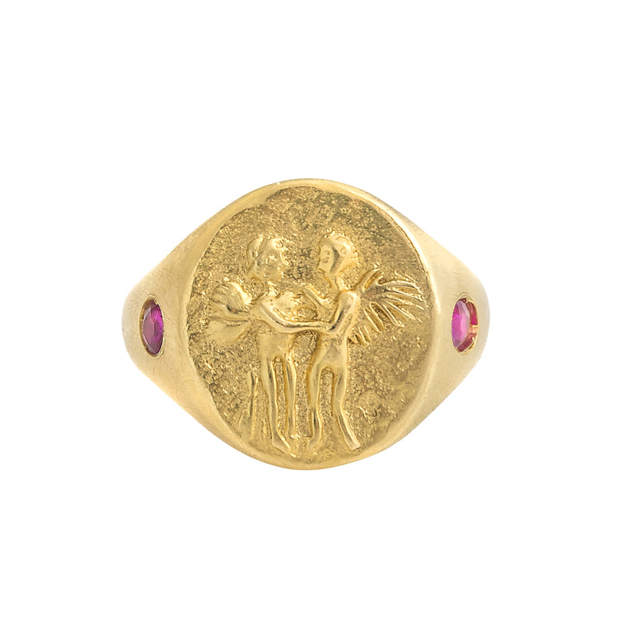 Christina Alexiou Ero and Psyche Signet Ring - Rings - Broken English Jewelry front view
