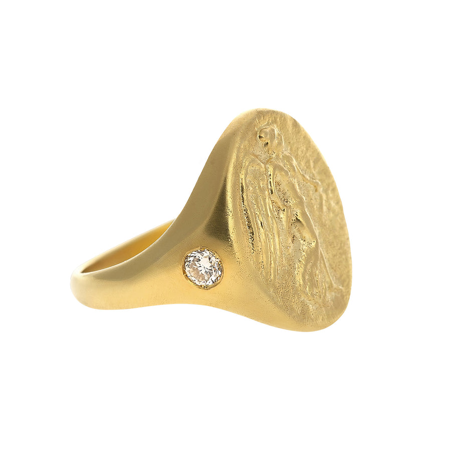 Christina Alexiou Niki Signet Ring - Rings - Broken English Jewelry side view