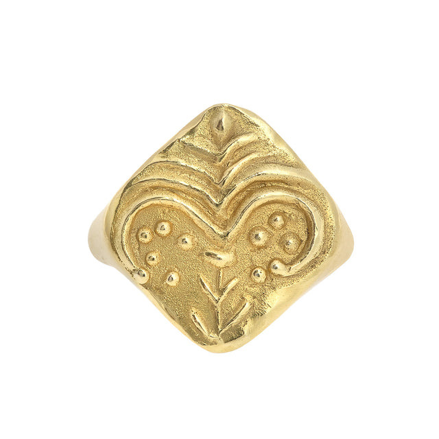 Christina Alexiou Palmyra Signet Ring - Rings - Broken English Jewelry front view