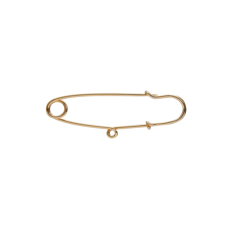 Prasi Saudade Safety Pin Earring - Yellow Gold, top view